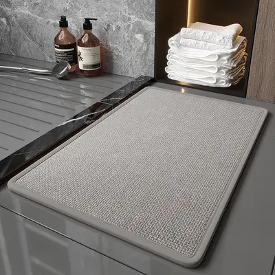 Thickened Linen Bathroom Mat, Absorbent and Non-Slip - 7