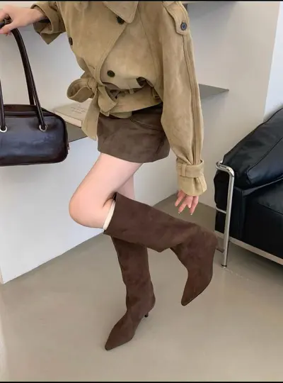Damen-Cowboystiefel mit Absatz, Spitzkappe - 8