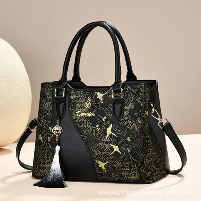 Women's Large Capacity Chinese-Style Single-Shoulder Handbag