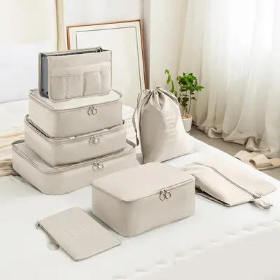 Reise-Aufbewahrungstasche-Set, 11-teiliges Set für Geschäftsreisen, Kleidungs-Kompressionsbeutel mit Kordelzug, faltbare Netz-Aufbewahrungstaschen für Make-up und Toilettenartikel. - 7