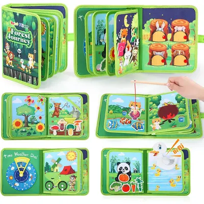 Felt Quiet Book with Learning Board for Babies and Toddlers - 10
