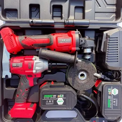 Kabelloses Lithium-Elektrowerkzeugsset: Bohrer, Hammer, Winkelschleifer, Säge - 8