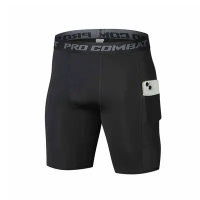 Men's Compression Fitness Shorts, High-Stretch Quick-Dry Running Training Shorts with Pock - 6