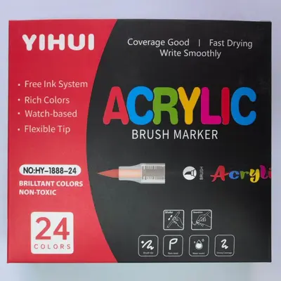 Cross-border bestselling mini liquid acrylic marker pens with soft tips, blendable, student art painting DIY set - 7
