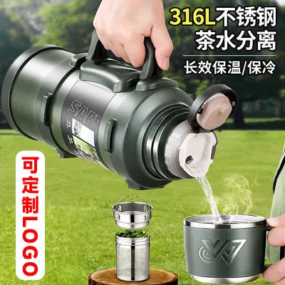 316 Stainless Steel Insulated Bottle, Double-Wall, Large Capacity with Handle