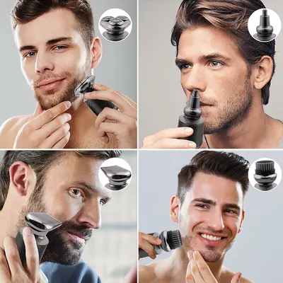 4-in-1 Men's Mini Shaver Set, Washable, with Nose Hair Trimmer