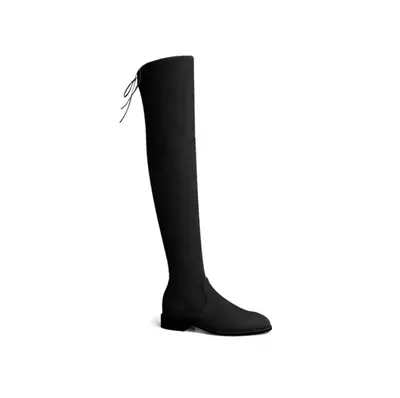 Damen-Reiterstiefel, gefüttert, Blockabsatz, elastisch, overknee