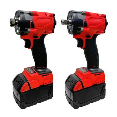 Milwaukee-Style Brushless Lithium Cordless Impact Wrench Set, High Torque