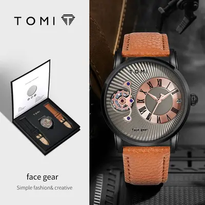 TOMI Face Gear Erkek Saati Kuvars Deri - 8