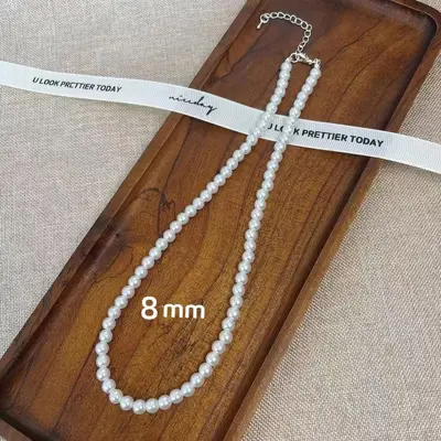 Französische leichte Luxus-Imitation Perlenkette für Damen, ins-Stil, gehobenes Gefühl, elegante Ausstrahlung, vielseitig einsetzbar, modische Schlüsselbeinkette, Influencer-Halskette - 13