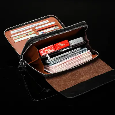 Men's Clutch Bag with Crocodile Pattern, Large Capacity, Multi-Compartment - 3