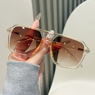 4er-Set Damen-Sonnenbrille, doppelter Steg, großer Rahmen, UV-Schutz
