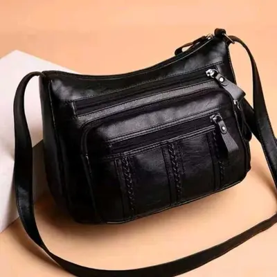 Soft Leather Crossbody Shoulder Bag for Middle-Aged Women - 6
