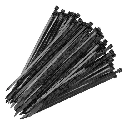 Schwarze Nylon-Kabelbinder, selbstverriegelnd, 100 Stück, mehrere Größen