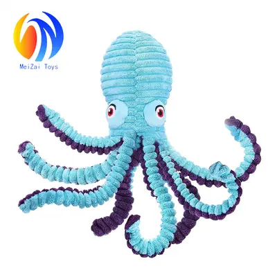 Octopus Squeaky Dog Chew Toy, Durable Bite-Resistant Plush - 7
