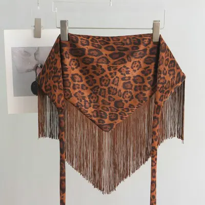 Leopard Print Tassel Women's Wide Y2K Retro Belt - 5