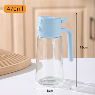 Glass Oil Bottle with Spray Function for Kitchen, 2-in-1 Dispenser - 10