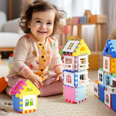 Large Particle House Building Blocks Set for Kids Educational Toy - 7