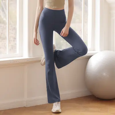 Kadın Bel Daraltmalı Kloş Yoga Pantolonu, Yüksek Elastikiyet