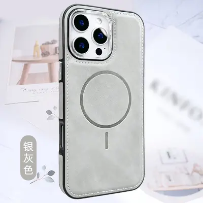 iPhone 16 için deri kılıf, Apple 15 Pro manyetik telefon kılıfı uyumlu - 8
