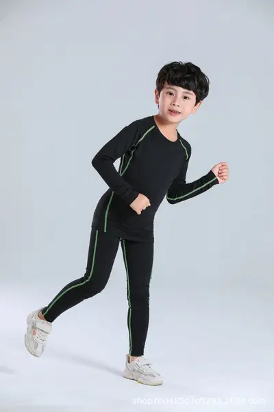 Kids Compression Shirt Training Suit Boys Fitness Wear Long Sleeve Basketball Sports Base Layer Quick-Dry Clothing Football Set Spring