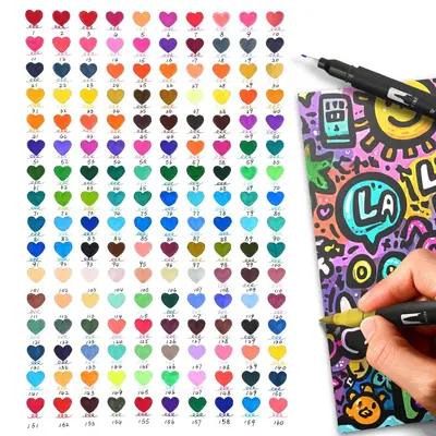 168er Doppelkopf DIY Handmal-Malstift Kritzelbunt-Stiftset mehrerer Größen CD-Verpackung tragbares Stofftaschen-Set leicht zu reinigend Aquarellstifte