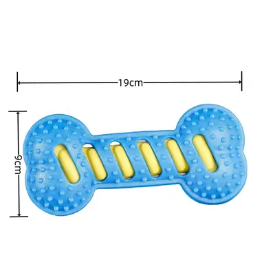 Durable Rubber Dog Chew Bone, Teeth Cleaning and Training, Squeaky - 5