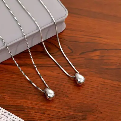 Minimalist su damlası kolye kadın - 3