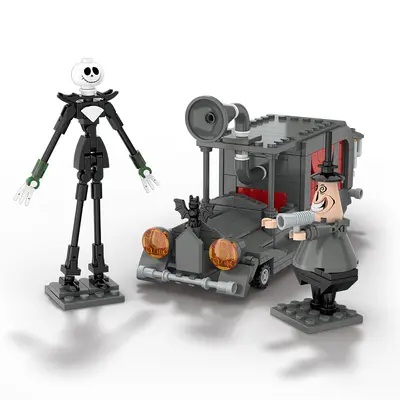 MOC Christmas Nightmare Train Building Block Set, Small Particle Kids Toy