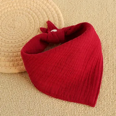 Plain Gauze Triangle Bib for Babies, Anti-Spit-Up - 12