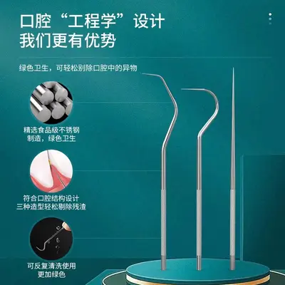 304 stainless steel toothpick set dental plaque removal tool