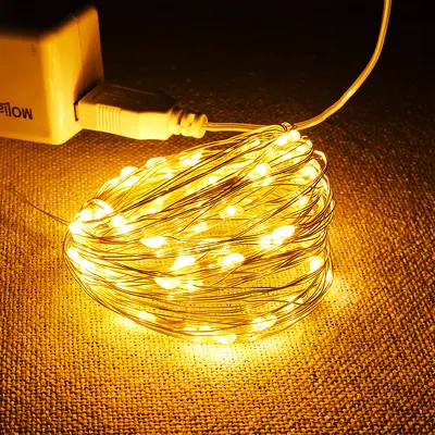 USB bakır tel lamba LED bakır tel dize ışık 2 m 20 ışıklar yurt yatak odası internet ünlü renkli yıldız ışığı bakır tel dize ışık