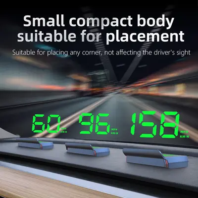 Yeni W2 Evrensel HUD Baş Üstü Gösterge Otomotiv GPS Hız Ölçer KM MPH Araç HUD Hız Göstergesi