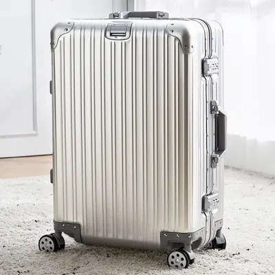 Aluminum suitcase 20 inch, metal hard shell, combo lock