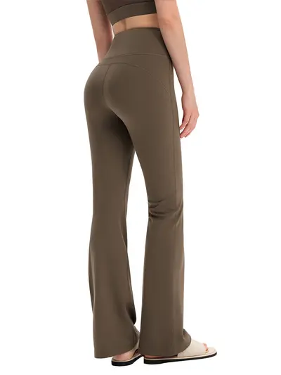 Women's Nylon 66 Flared Yoga Pants with Lycra and High Waist - 6