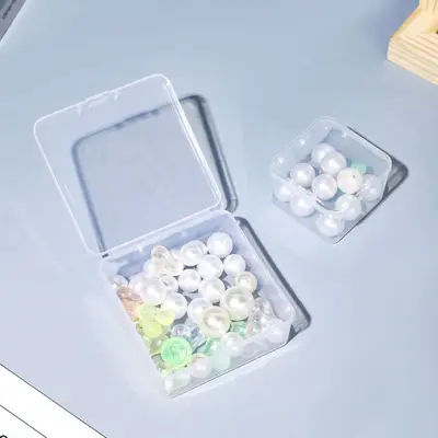 Kare şeffaf plastik küçük kare kutu kulak tıkacı kutusu takı saklama kutusu yedek parça kutusu takı boncuk kutusu olta takımı kutusu - 5