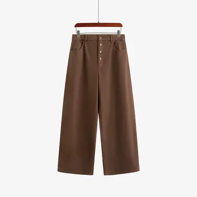 Plus Size Women's High Waist Wide Leg Pants, NK1620 - 9