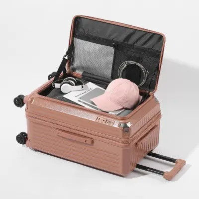 Expandable Carry-On Suitcase, Large Capacity, Zipper with Combination Lock - 12