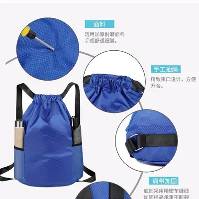 Sports Backpack with Printable Logo, Water-Resistant Drawstring - 3