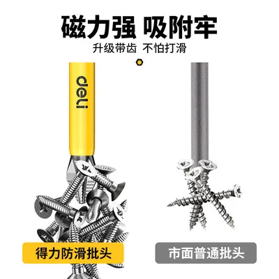 得力超硬抗冲击手电钻电动螺丝刀工具套装披头强磁防滑十字批头