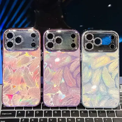 双面覆膜IMD适用iPhone17Air手机壳苹果16ProMax羽毛纹防摔保护套 - 3