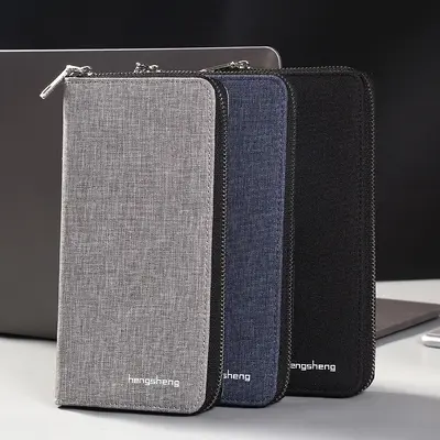 Men's Long Wallet with Large Capacity, Multi Card Slots and Zip Phone Compartment - 3