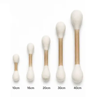 Cat Toy 100% Pure Wool Cotton Swab Cat Teaser with Catnip - 12