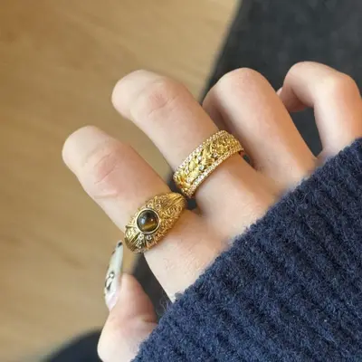 S925 retro gümüş yüzük niş tasarım - 4