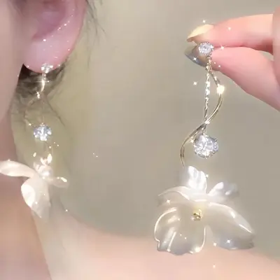 轻奢高级感流苏圆圈耳夹无耳洞女独特绝美耳坠巨好看秋冬长款耳饰 - 11