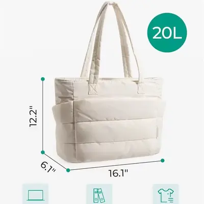 Large Capacity Women's Lightweight Cotton Tote Bag for Yoga and Travel