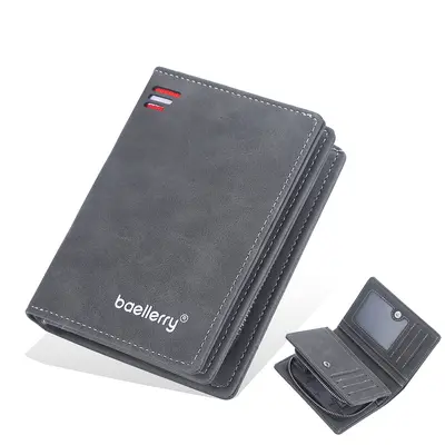 Baellerry Erkek Cüzdan, RFID Korumalı, Buzlu Fermuarlı, Dikey Model - 7