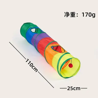 Rainbow Cat Tunnel, Energy-Burning Play Toy for Kittens - 8