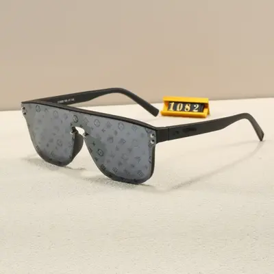 Retro Unisex Tek Parça Rüzgar Gözlüğü, Harfli Modern Güneş Gözlüğü - 1