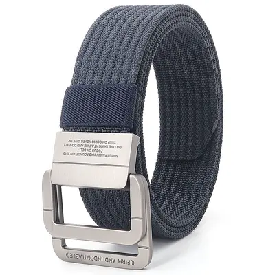 Alloy double ring buckle men's belt Korean style woven nylon tactical sports outdoor pants belt canvas wholesale men's style - 8